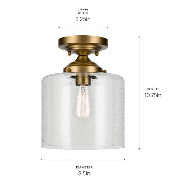 Image 5 Winslow 10.75" 1-Light Semi Flush in Natural Brass more views