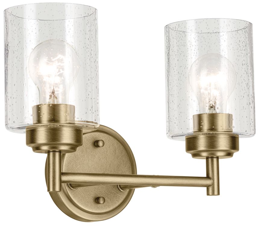Winslow 13" 2-Light Vanity Light in Natural Brass