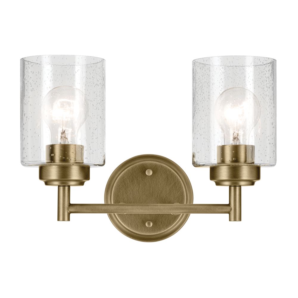 Image 3 Winslow 13" 2-Light Vanity Light in Natural Brass more views