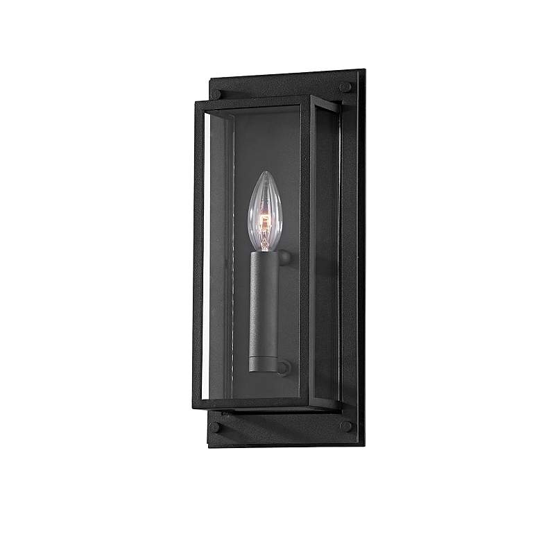 Image 1 Winslow 13 1/2 inch High Textured Black Outdoor Wall Light