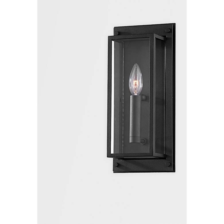 Image 2 Winslow 13 1/2 inch High Textured Black Outdoor Wall Light more views