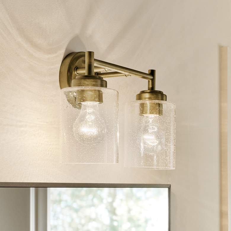Image 1 Winslow 13" 2-Light Vanity Light in Natural Brass