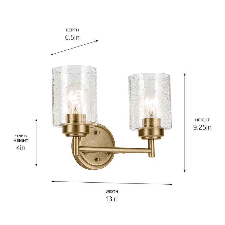 Image 5 Winslow 13" 2-Light Vanity Light in Natural Brass more views