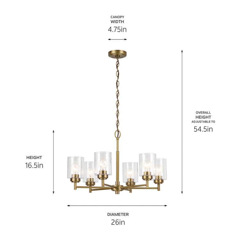 Image 7 Winslow 16.5" 6-Light Chandelier in Natural Brass more views