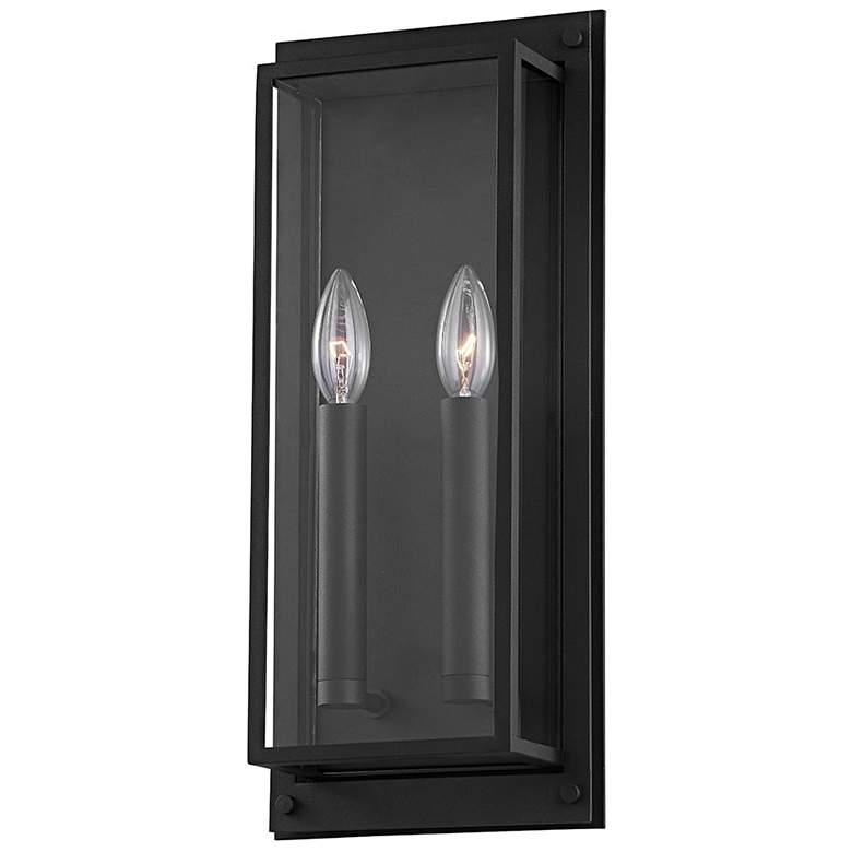 Image 1 Winslow 17 1/2 inch High Textured Black Outdoor Wall Light