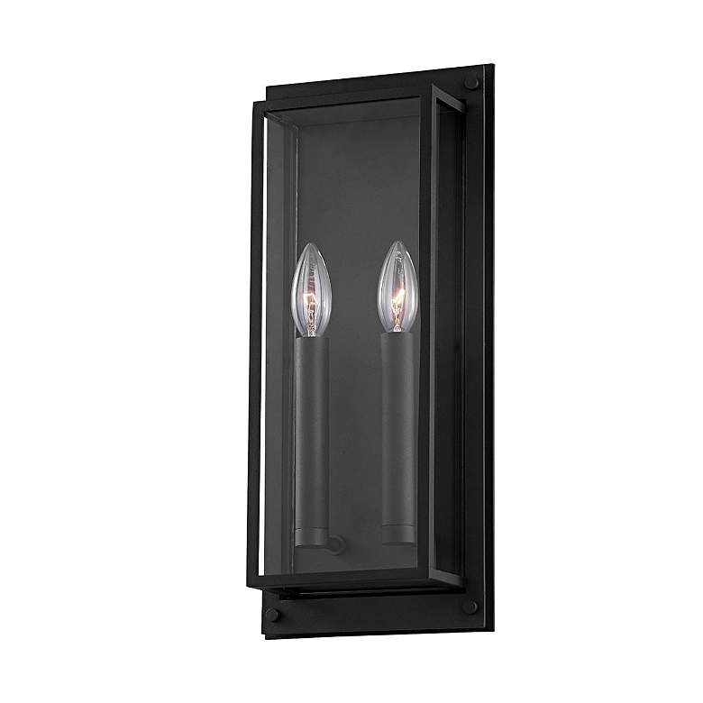 Image 1 Winslow 17 1/2 inch High Textured Black Outdoor Wall Light