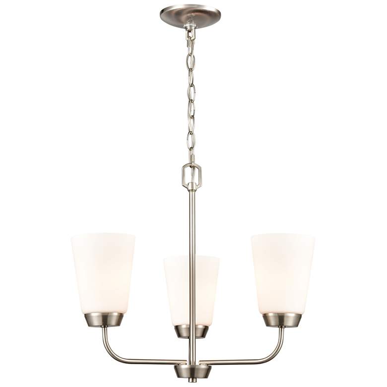 Image 1 Winslow 19 inch Wide 3-Light Chandelier - Brushed Nickel