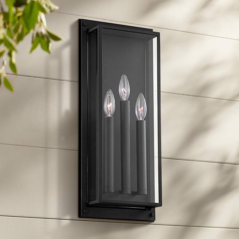 Image 1 Winslow 21 1/2 inch High Textured Black Outdoor Wall Light