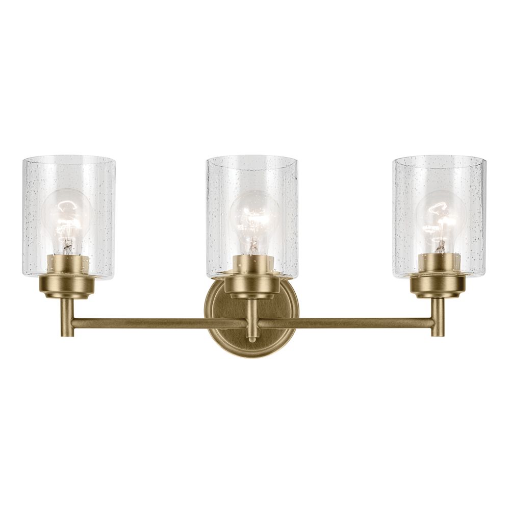 Image 4 Winslow 21 1/2" Wide Natural Brass 3-Light Vanity Bath Light more views
