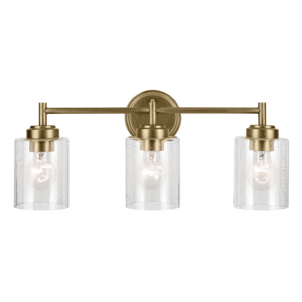 Image 5 Winslow 21 1/2" Wide Natural Brass 3-Light Vanity Bath Light more views