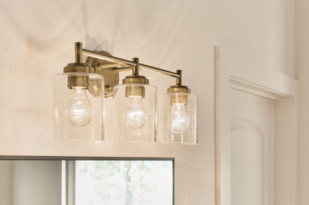 Winslow 21 1/2" Wide Natural Brass 3-Light Vanity Bath Light