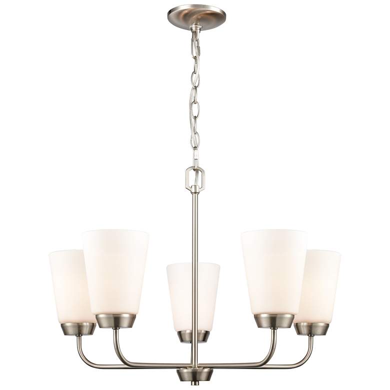 Image 1 Winslow 25 inch Wide 5-Light Chandelier - Brushed Nickel