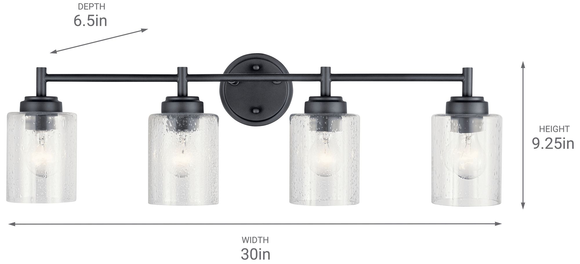 Winslow 30-in 4-Light Black Modern/Contemporary Vanity Light