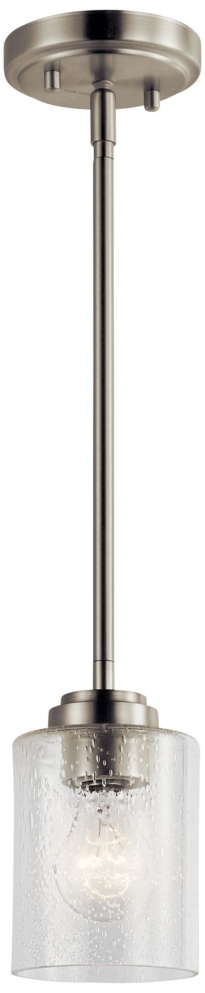 Image 4 Winslow 4 1/4" Wide Brushed Nickel Seeded Glass Mini Pendant more views