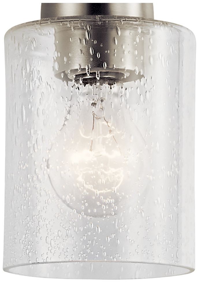 Image 6 Winslow 4 1/4" Wide Brushed Nickel Seeded Glass Mini Pendant more views
