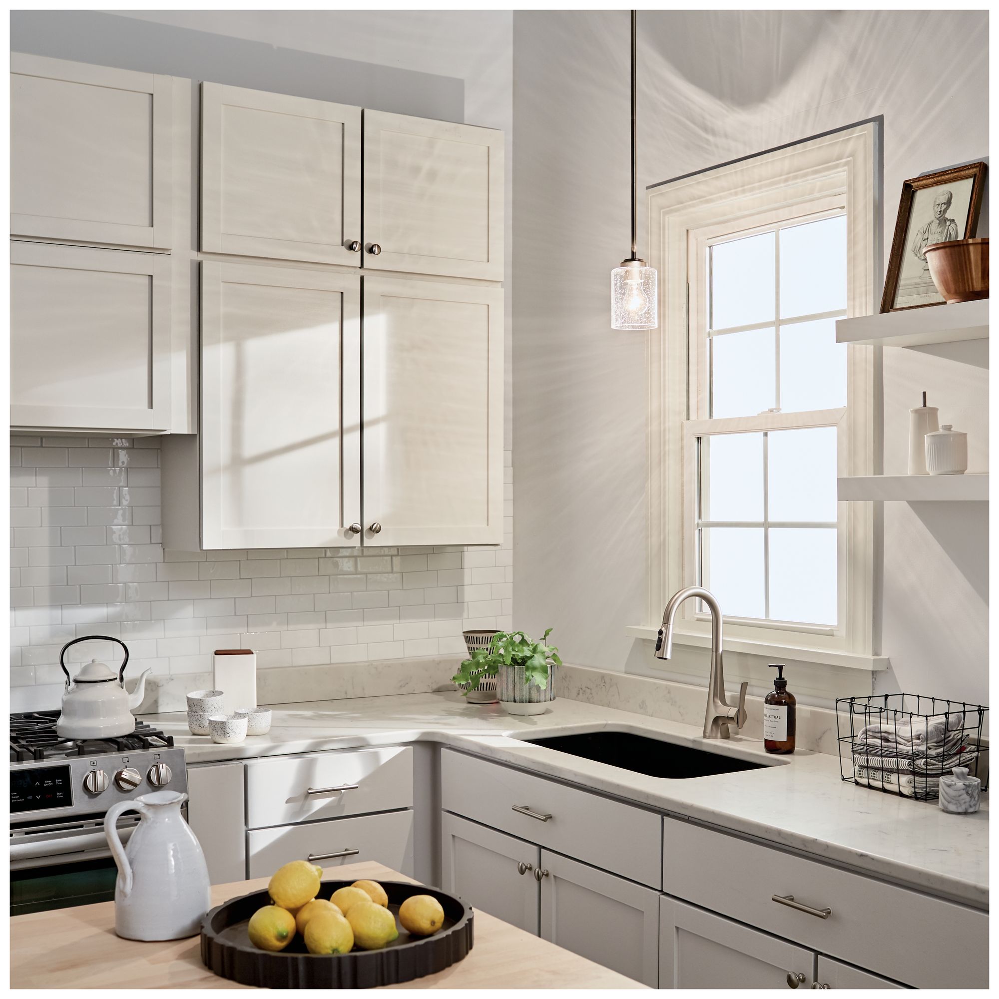 Winslow 4 1/4" Wide Brushed Nickel Seeded Glass Mini Pendant