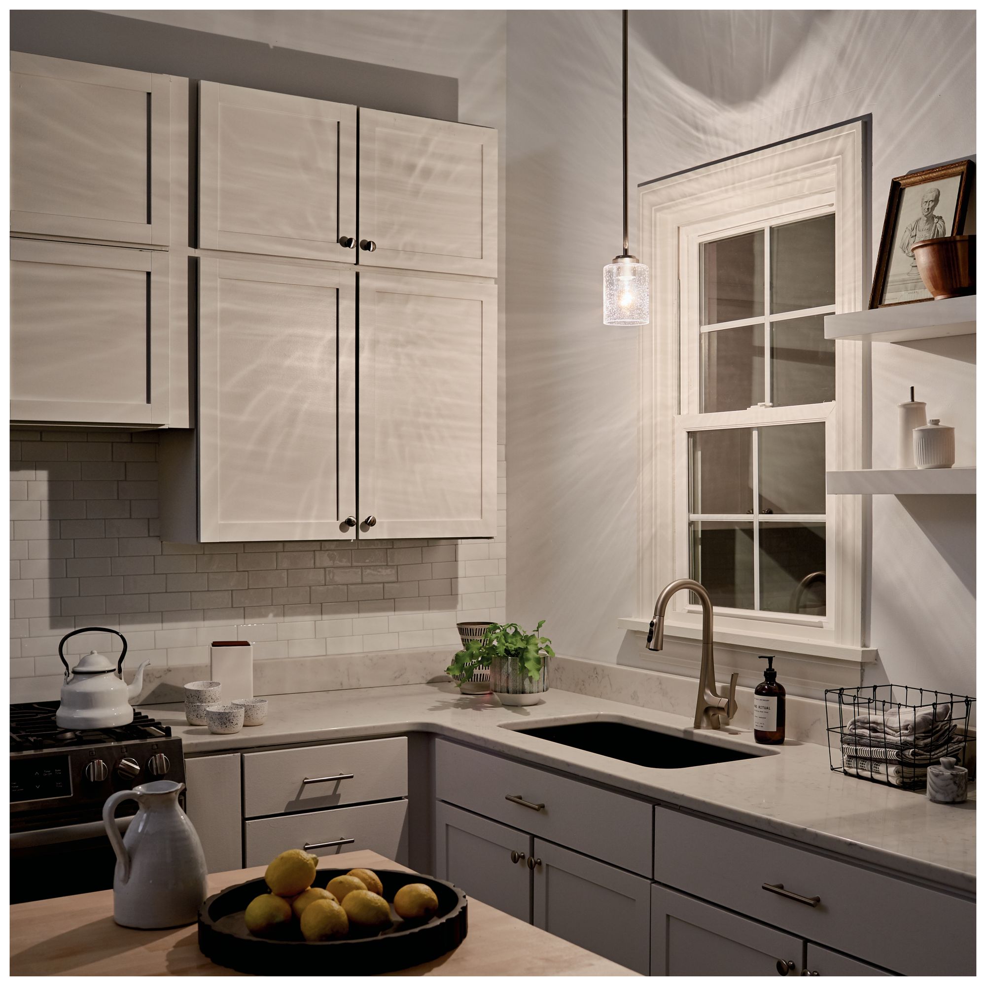 Winslow 4 1/4" Wide Brushed Nickel Seeded Glass Mini Pendant