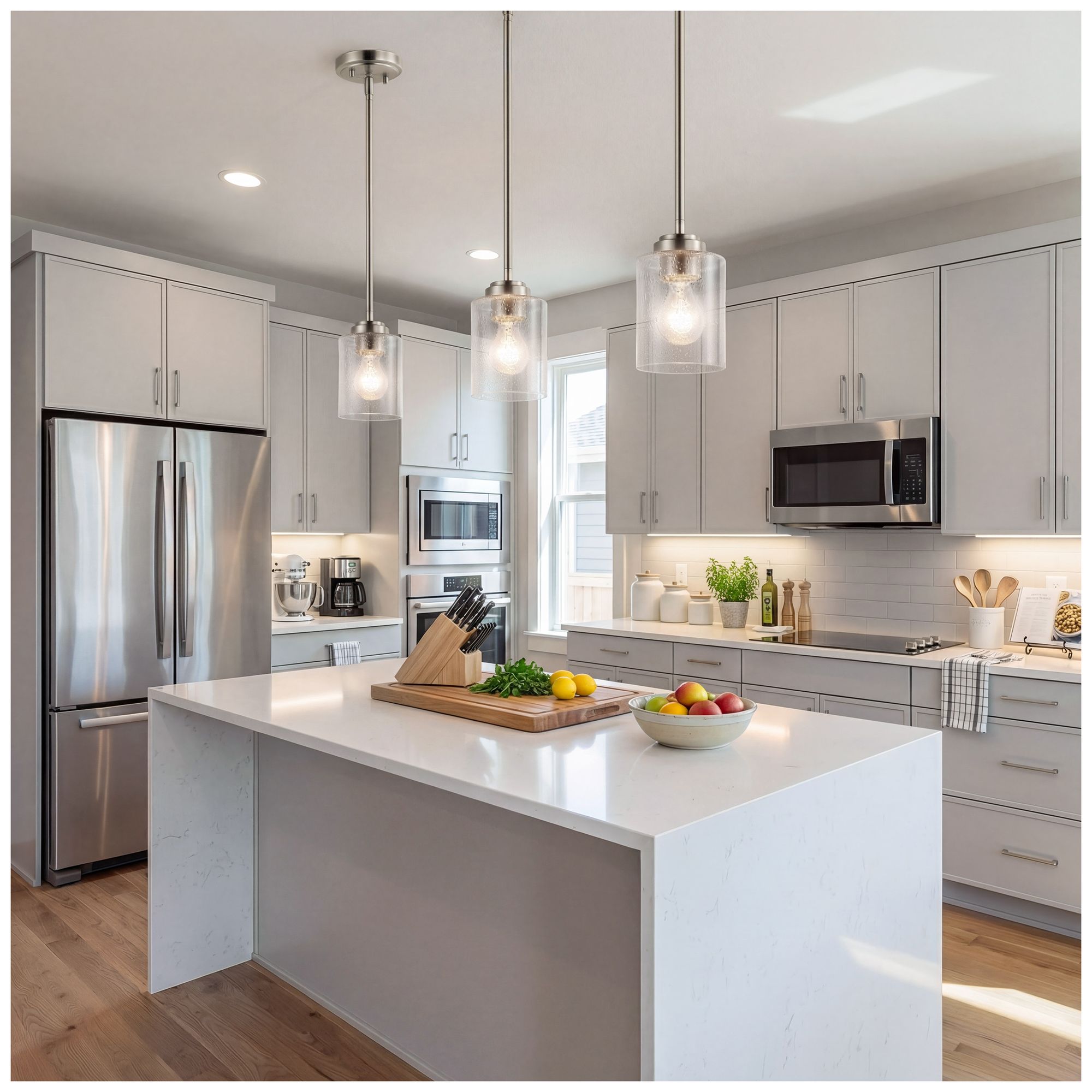 Winslow 4 1/4" Wide Brushed Nickel Seeded Glass Mini Pendant
