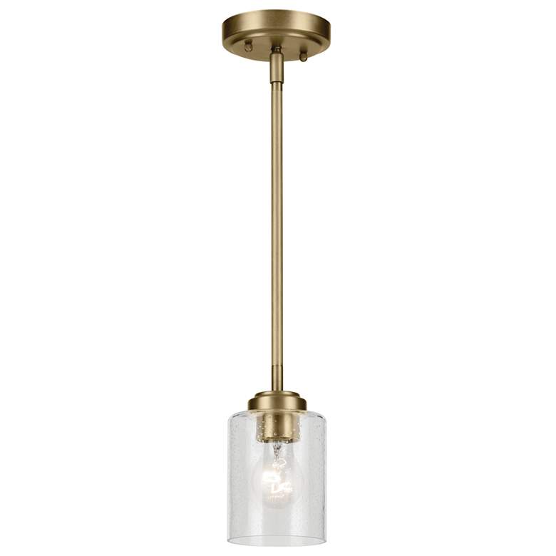 Image 1 Winslow 7.5 inch 1-Light Mini Pendant Light in Natural Brass