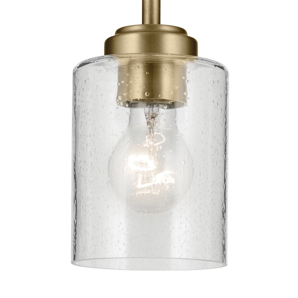 Image 3 Winslow 7.5" 1-Light Mini Pendant Light in Natural Brass more views