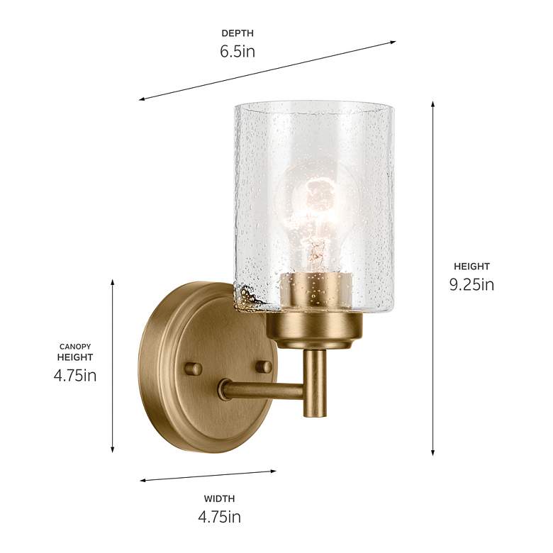 Image 7 Winslow 9.25" 1-Light Wall Sconce in Natural Brass more views
