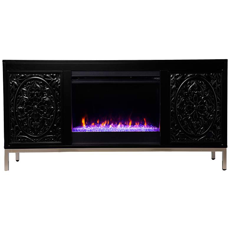 Image 5 Winsterly Black Color Changing Fireplace Media Console more views