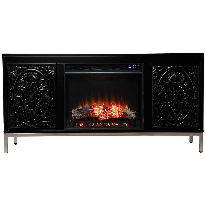 Image 5 Winsterly Black Electric Fireplace Media Console more views