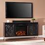 1_Winsterly Black LED Electric Fireplace w/ Media Storage