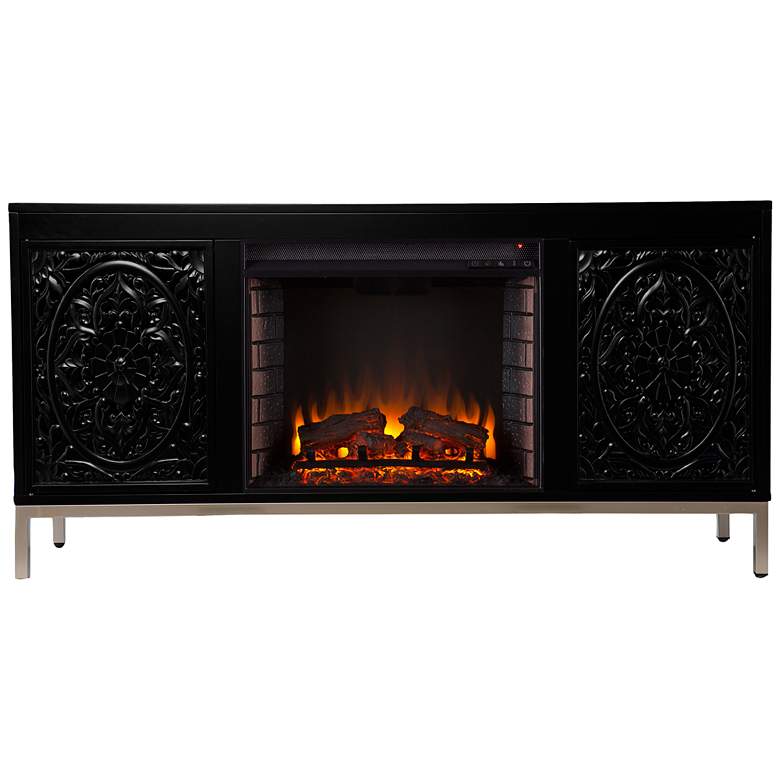Image 4 Winsterly Black LED Electric Fireplace w/ Media Storage more views