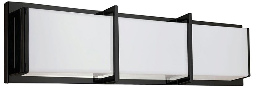 Winston 17" Wide Matte Black Light 15W Vanity Light With White Diffuser