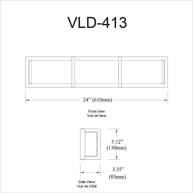 Image 3 Winston 24" Wide Polished Chrome LED Bath Bar more views