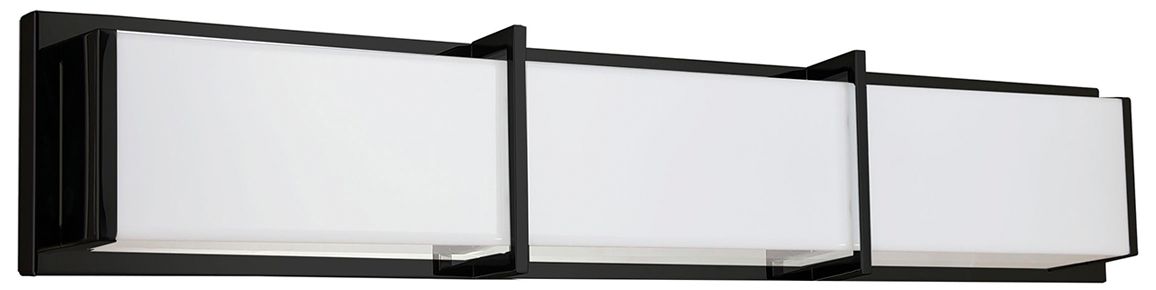 Winston 24" Wide Matte Black Light 36W Vanity Light With White Diffuser