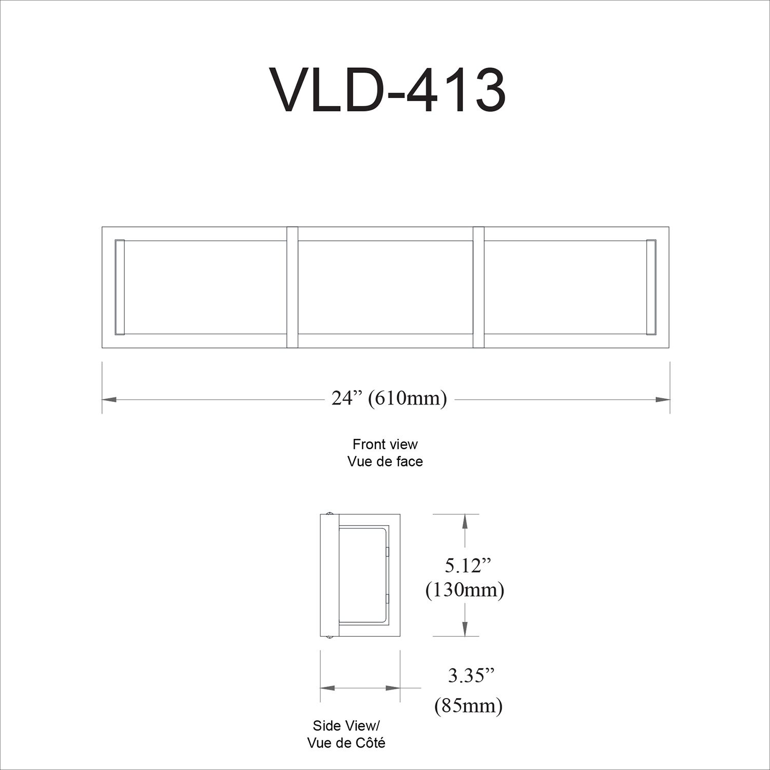 Image 2 Winston 24" Wide Matte Black Light 36W Vanity Light With White Diffuser more views