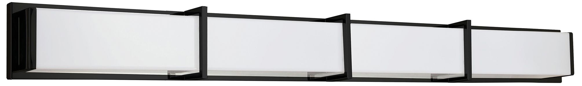 Winston 46.25" Wide Matte Black Light 72W Vanity Light With White Diffuser