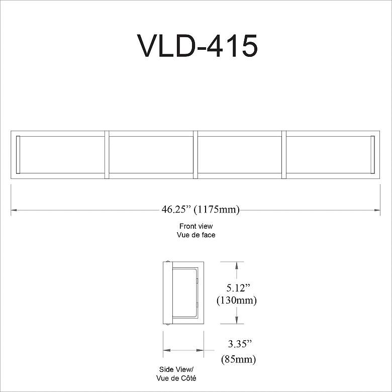 Image 3 Winston 46 1/4" Wide Matte Black LED Bath Bar more views