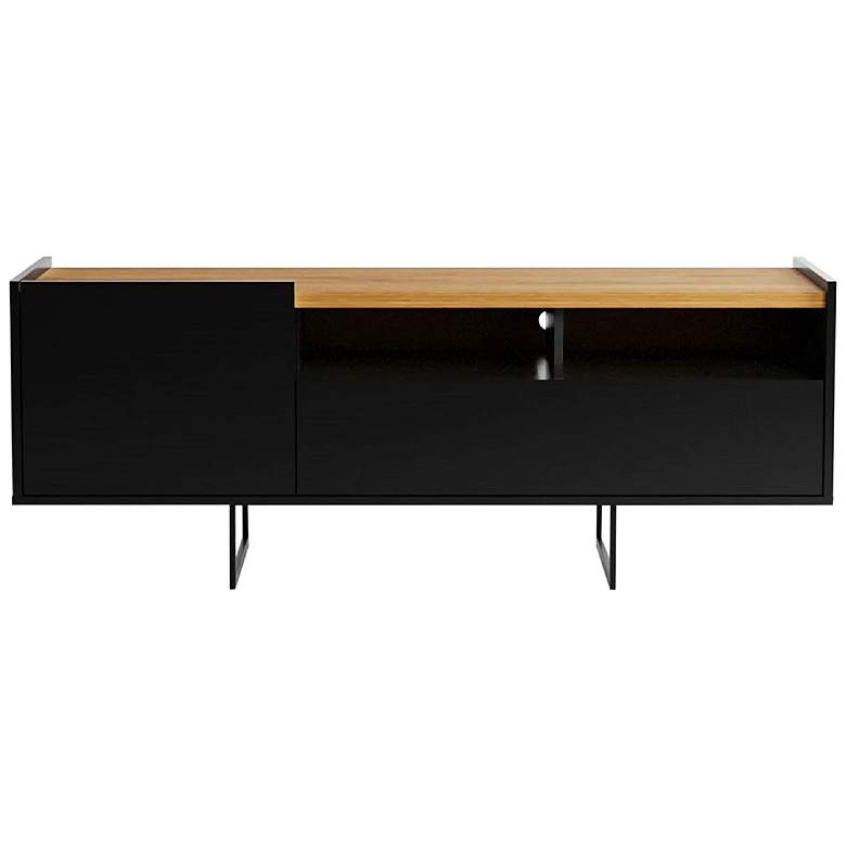 Image 2 Winston 53 1/4" Wide Matte Black 2-Door TV Stand