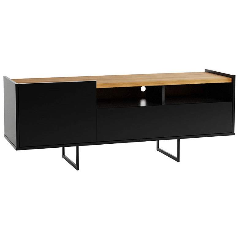 Image 5 Winston 53 1/4" Wide Matte Black 2-Door TV Stand more views