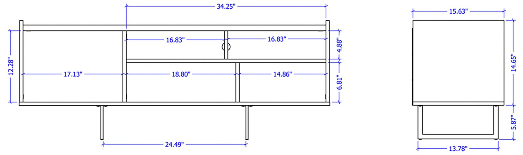 Winston 53 1/4" Wide Matte Black 2-Door TV Stand