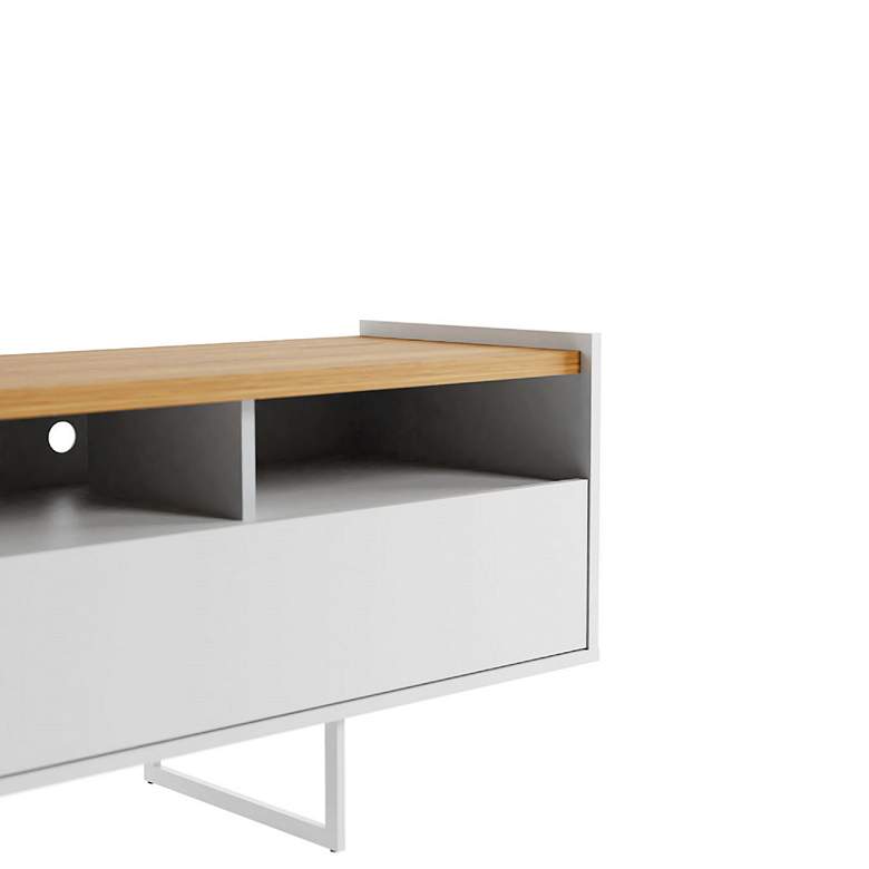 Image 3 Winston 53 1/4" Wide Matte White 2-Door TV Stand more views