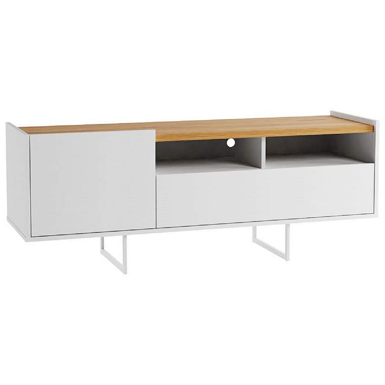 Image 5 Winston 53 1/4 inch Wide Matte White 2-Door TV Stand more views