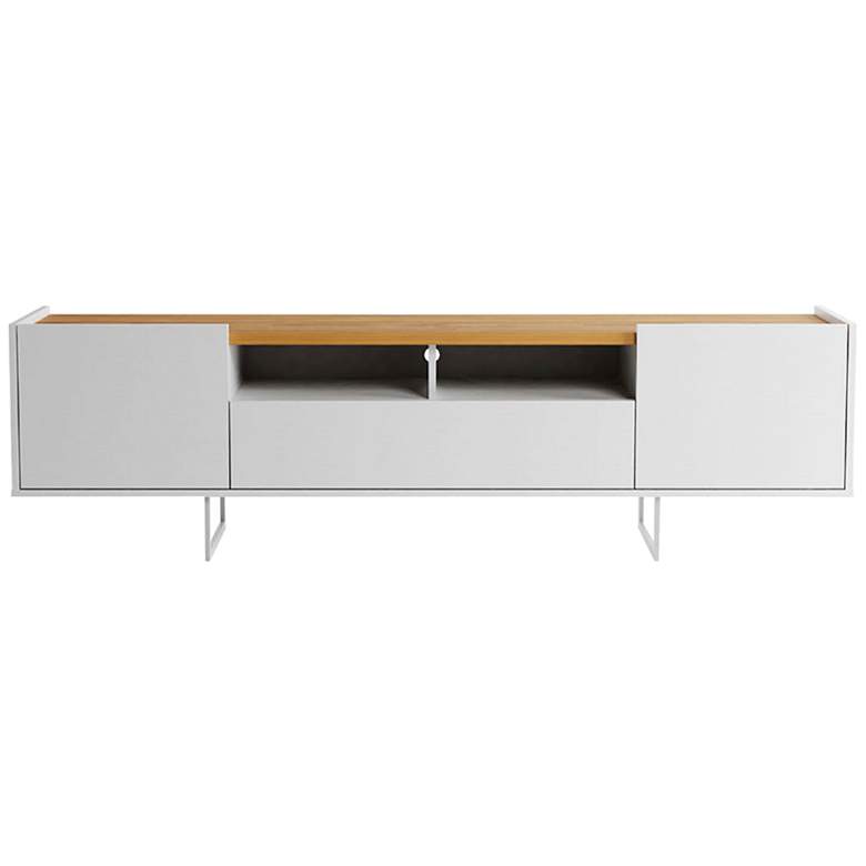 Image 2 Winston 70 3/4" Wide Matte White 3-Door TV Stand