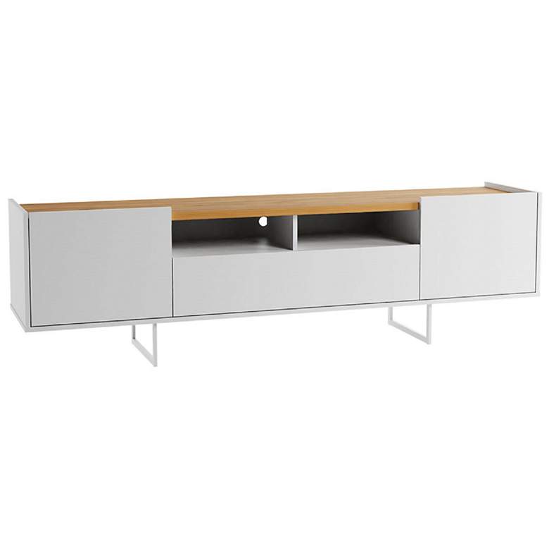 Image 5 Winston 70 3/4 inch Wide Matte White 3-Door TV Stand more views