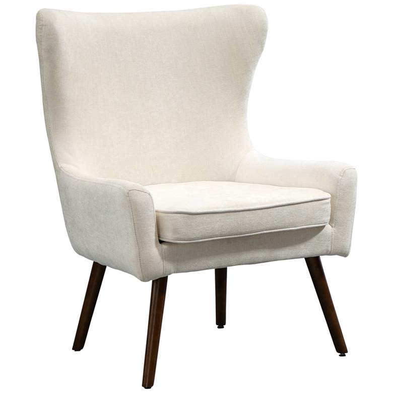 Image 2 Winston Beige Chenille Fabric Wingback Arm Chair