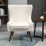 Winston Beige Chenille Fabric Wingback Arm Chair
