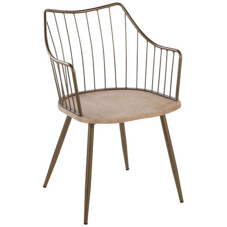 Image 1 Winston Chair in Antique Copper Metal and Whitewashed Wood by LumiSource