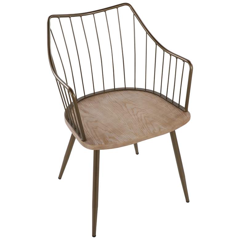 Image 6 Winston Chair in Antique Copper Metal and Whitewashed Wood by LumiSource more views