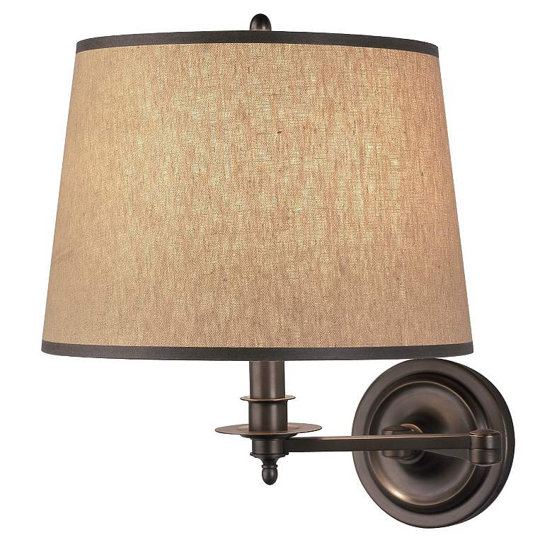 Image 1 Winston Collection Dark Brass Plug-In Wall Lamp