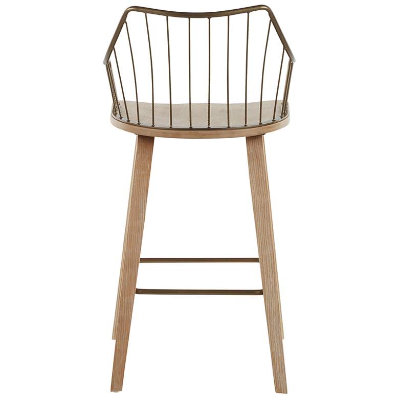 Image 4 Winston Counter Stool Whitewashed Wood Antique Copper Metal by LumiSource more views