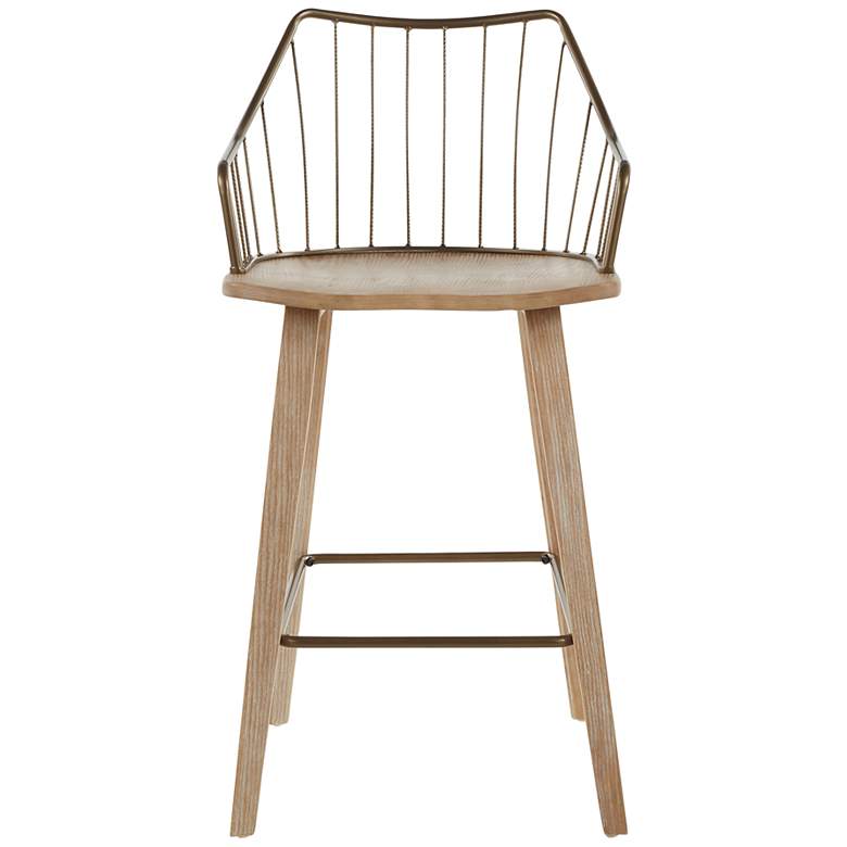 Image 5 Winston Counter Stool Whitewashed Wood Antique Copper Metal by LumiSource more views