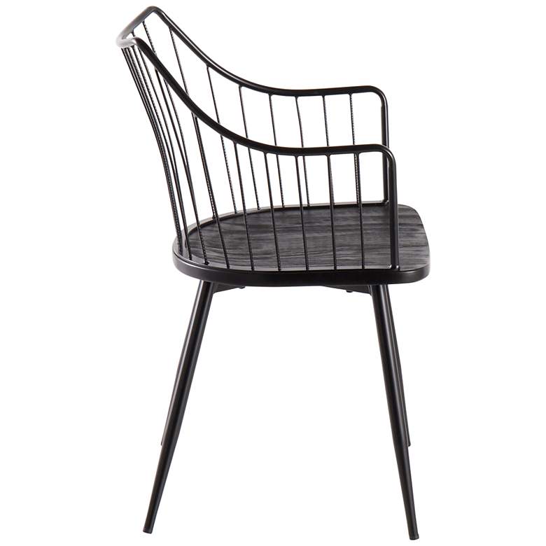 Image 2 Winston Farmhouse Chair in Black Metal and Black Wood by LumiSource more views